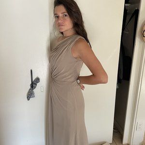 Monique Lhuillier One-Shoulder Long Dress - Light Grey/Neutral